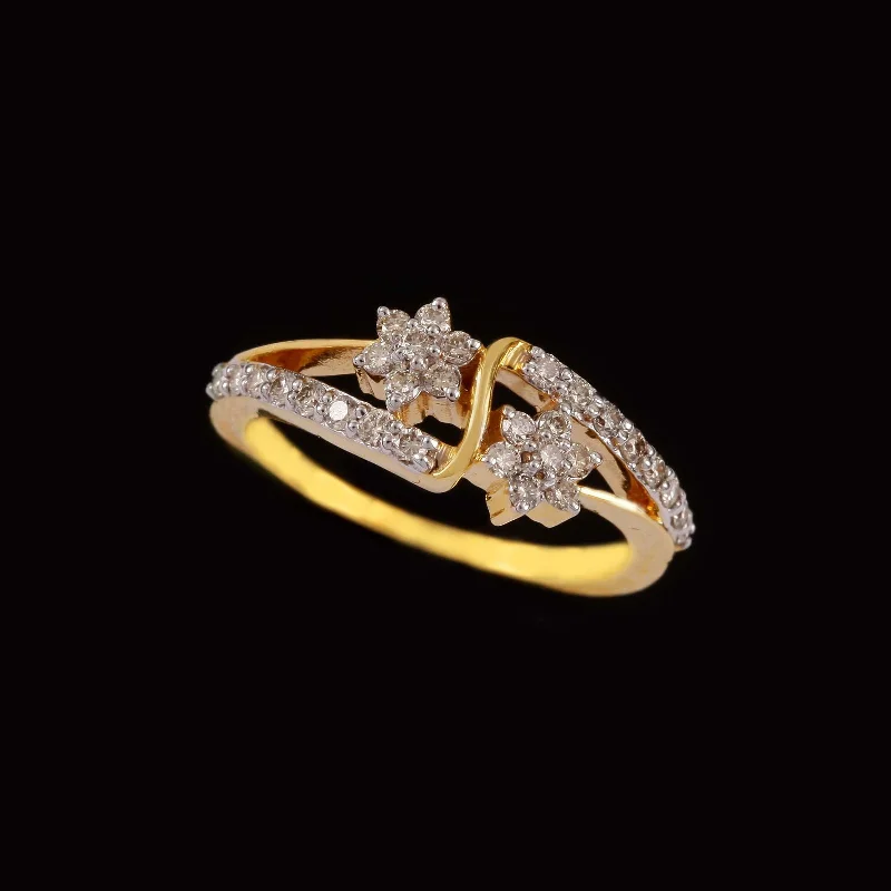 14K YG Star Diamond Ring-1pc