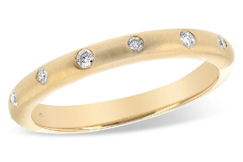 14K Yellow Gold Flush Set Straight Natural Diamonds Band