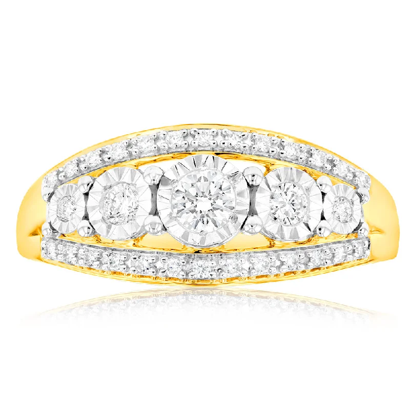 Luminesce Lab Grown 9ct Yellow Gold 1/3 Carat Diamond Ring