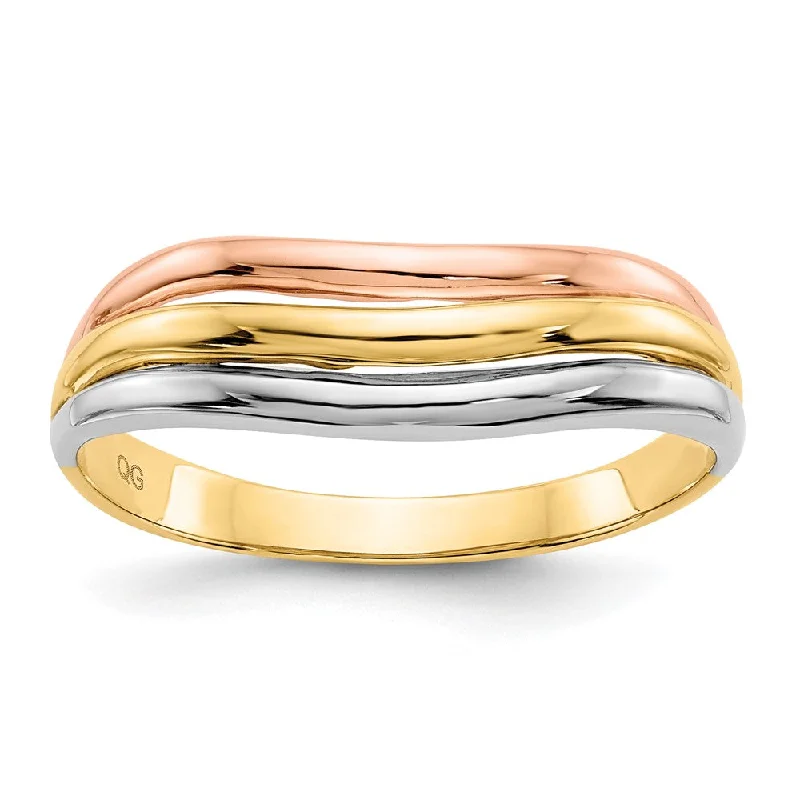 10k Gold Tri-Color Open Fancy Ring