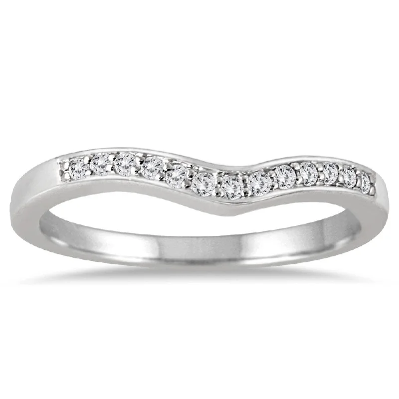 1/6 Carat TW Diamond Wedding Band in 10K White Gold