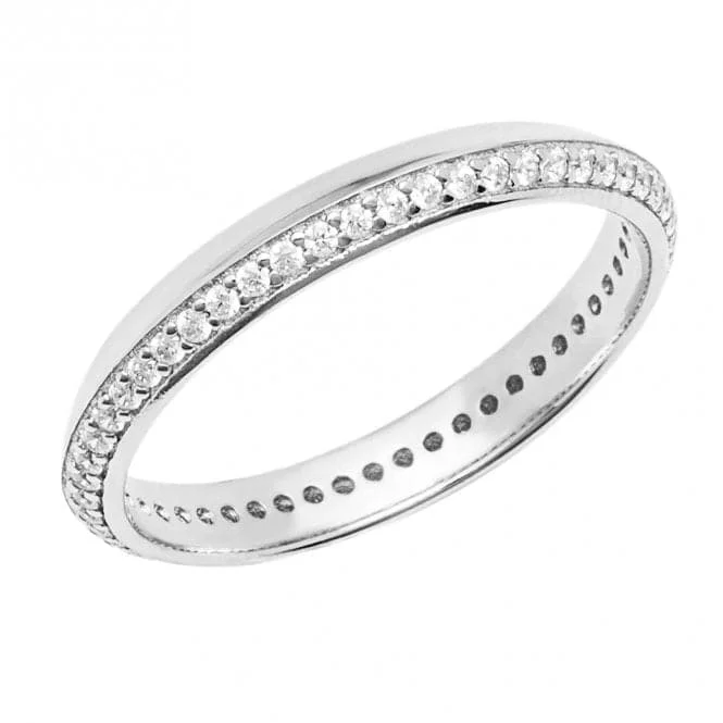 Fiorelli Silver Eternity Ring Knife Edge Zirconia R3818C