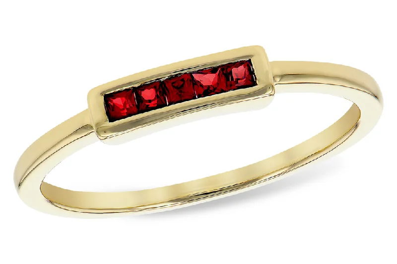 14K Yellow Gold Ruby Stackable Ring