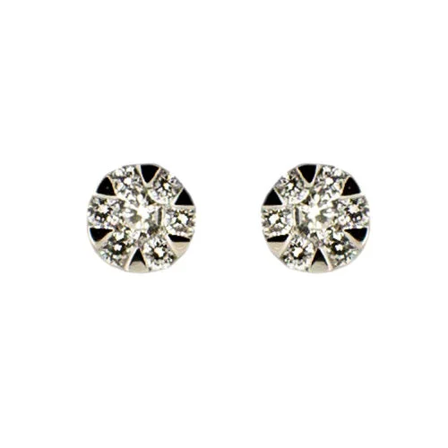 White Gold and Diamond Studs