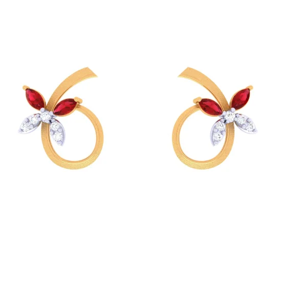 Six Shaped Gold Earring Design From Amazea Collection