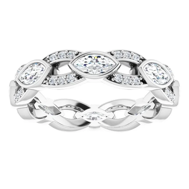 1.36 ct. Marquise & Round Diamond Eternity Band