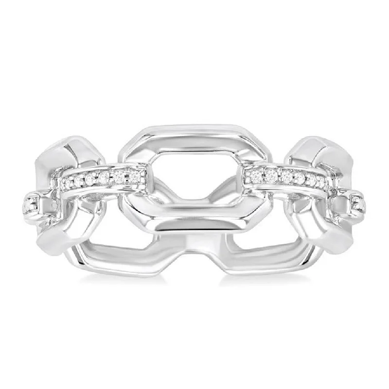 Sterling Silver Open Diamond Ring