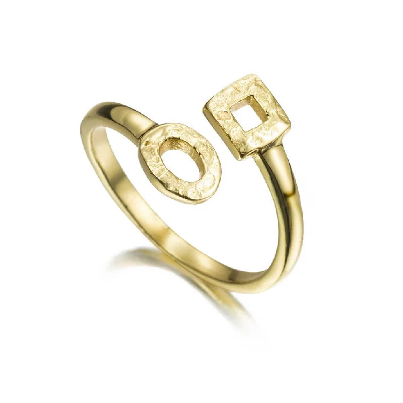 18K Yellow Gold Vermeil Geometric Open Ring