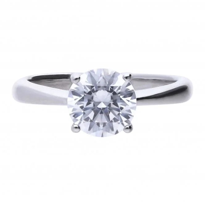 4 Claw Cubic Zirconia Solitaire 2ct Ring R3753