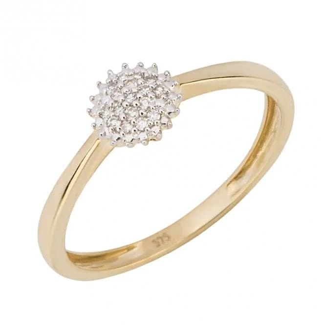 Urchin Diamond Yellow Gold Cluster Ring GR599