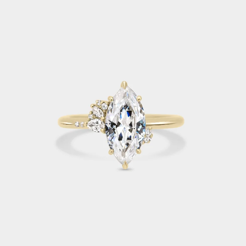 Asymmetrical Cluster of Marquise Diamond