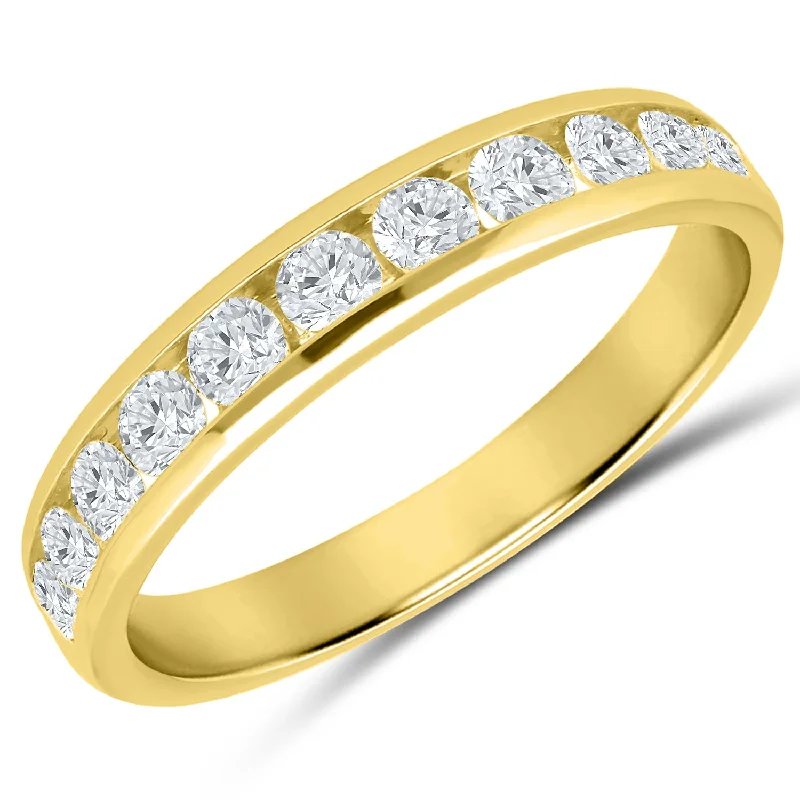 Yellow gold diamond channel-set anniversary band, 0.75ctw