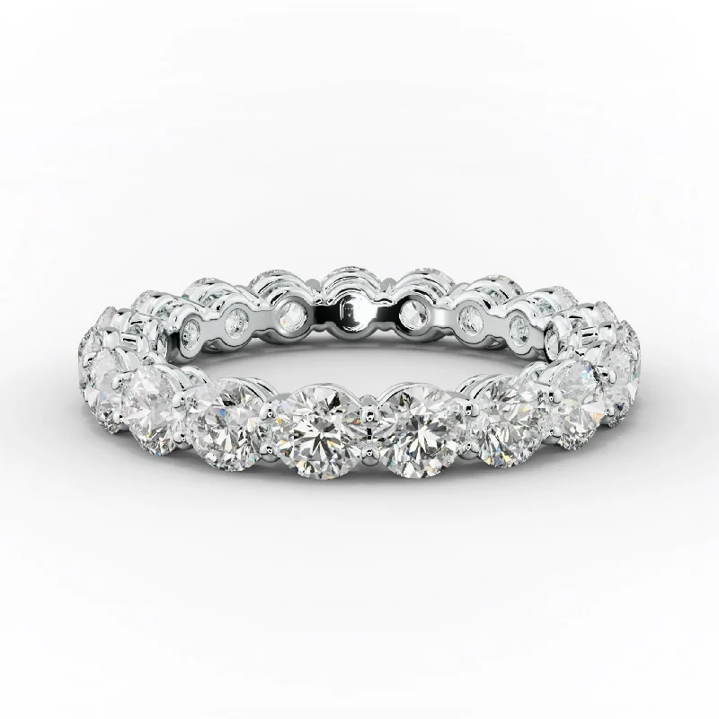 3.0 Carat Round Diamond Eternity Band Shared Prong