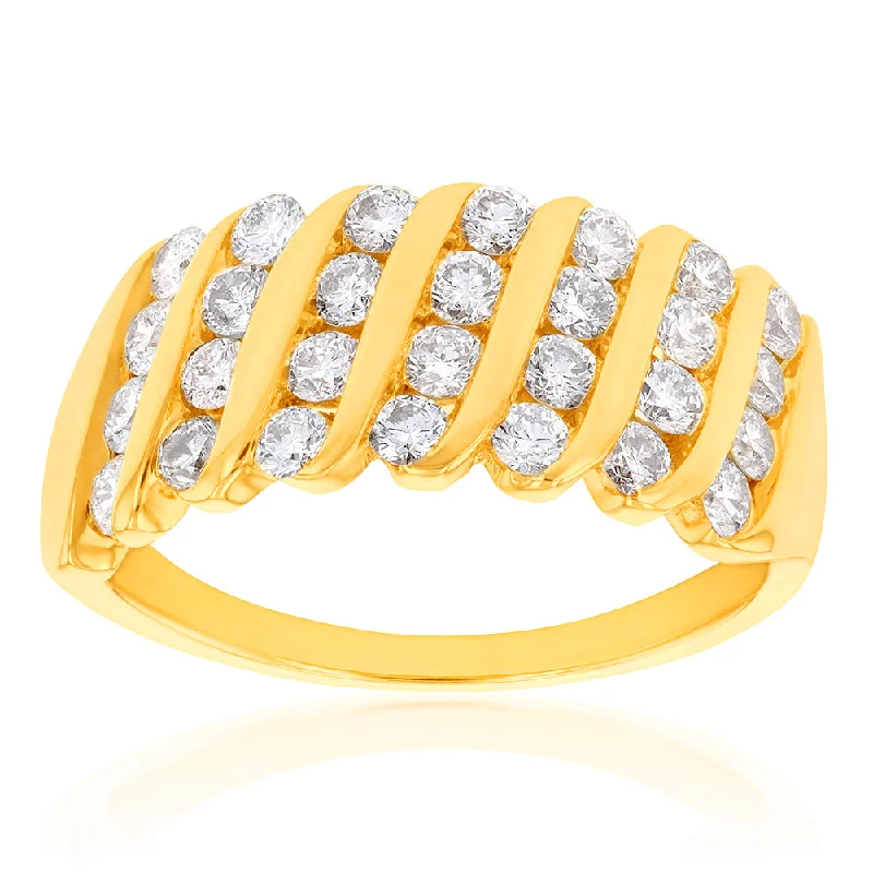 Luminesce Lab Grown 1 Carat Diamond Dress Ring in 9ct Yellow Gold