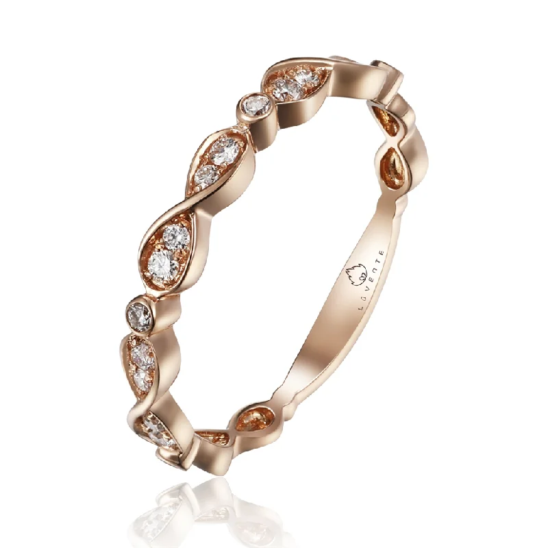 14K Rose Gold Infinity Diamond Stackable Ring