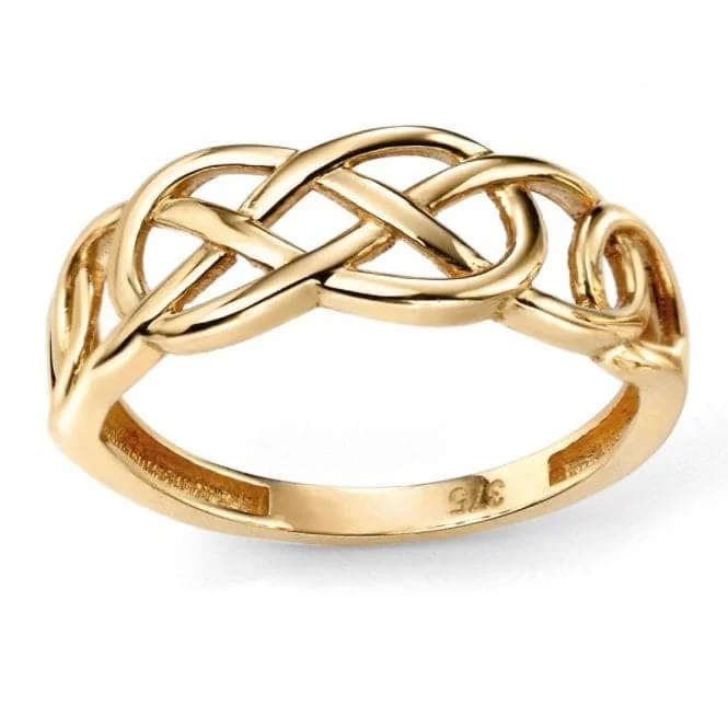 Elements 9ct Yellow Gold Plain Celtic Pattern Ring GR499