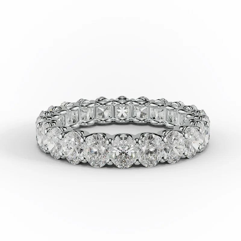 3.0 Carat Oval Cut Diamond Eternity Band Shared Prong