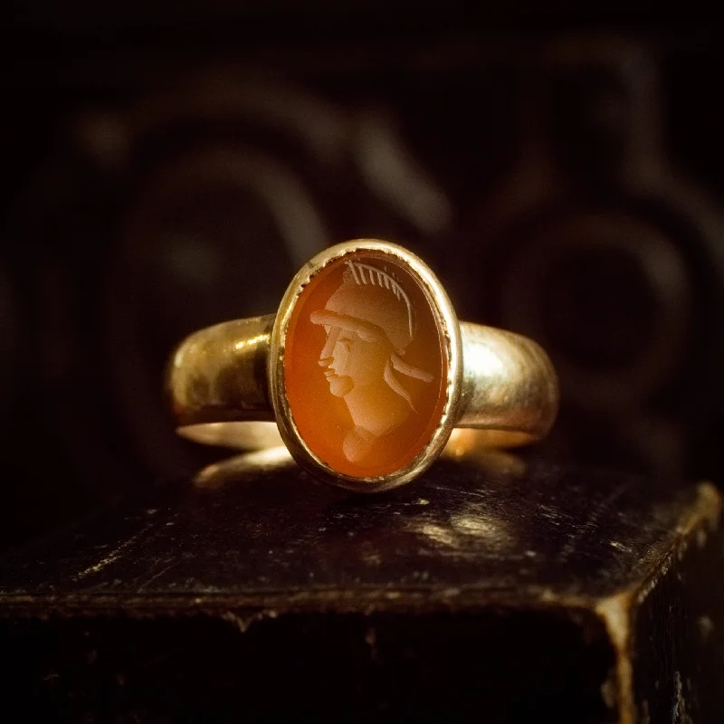 Heroic Antique Carnelian Intaglio Ring