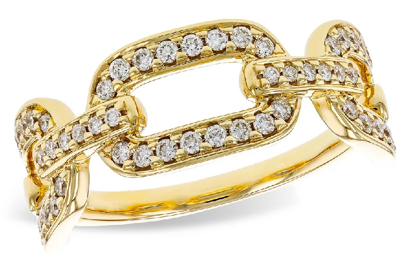 14K Yellow Gold Paperclip Diamond Ring