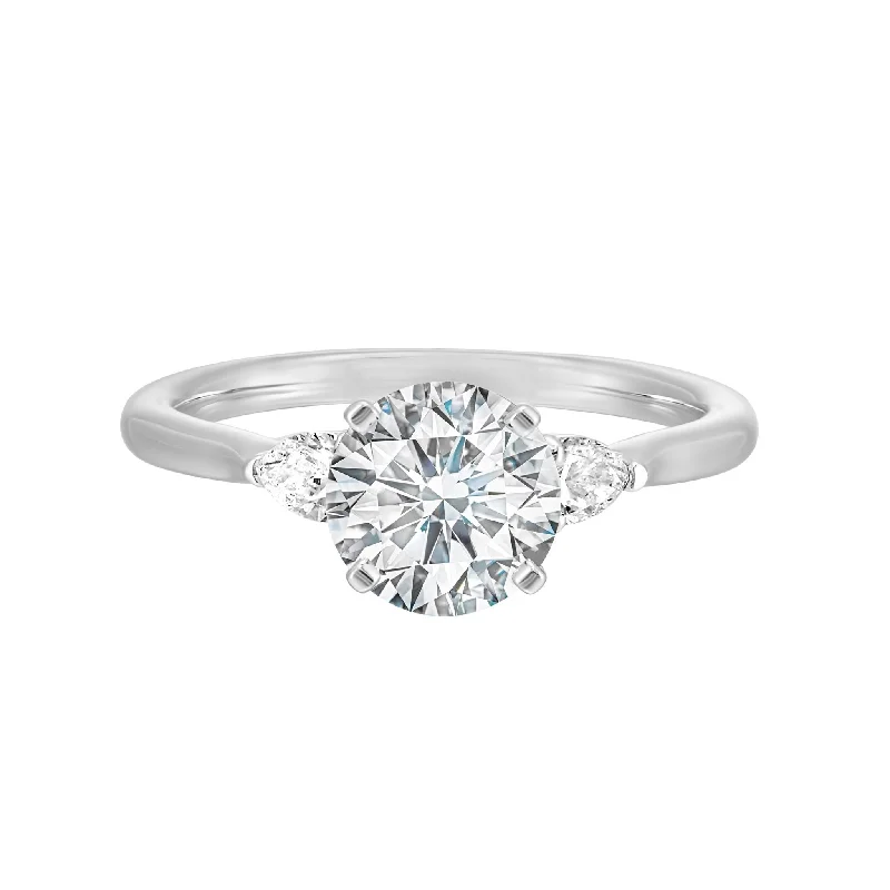 Thollot-Colorado Cut 14K White Gold 0.33ctw 4 Prong Style Diamond Semi-Mount Engagement Ring