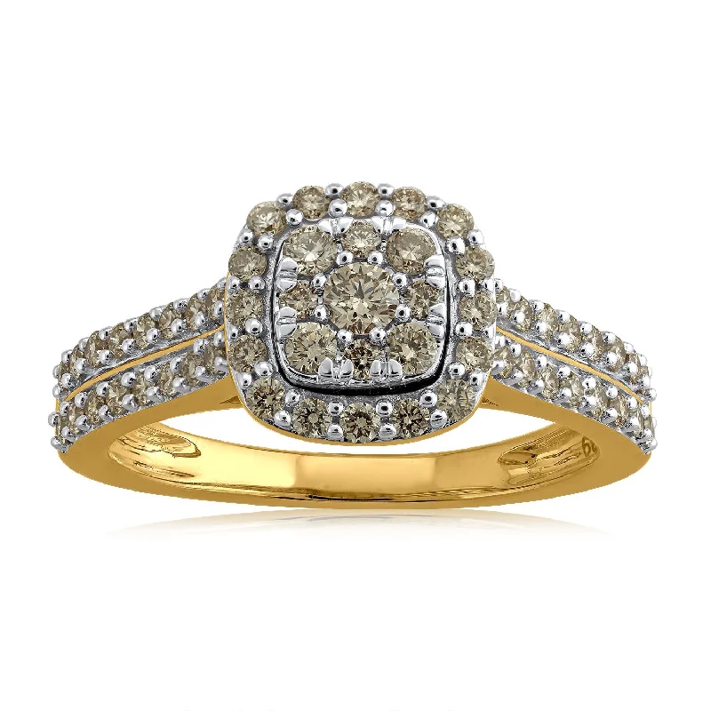 18K YG Engagement Diamond Ring-1pc