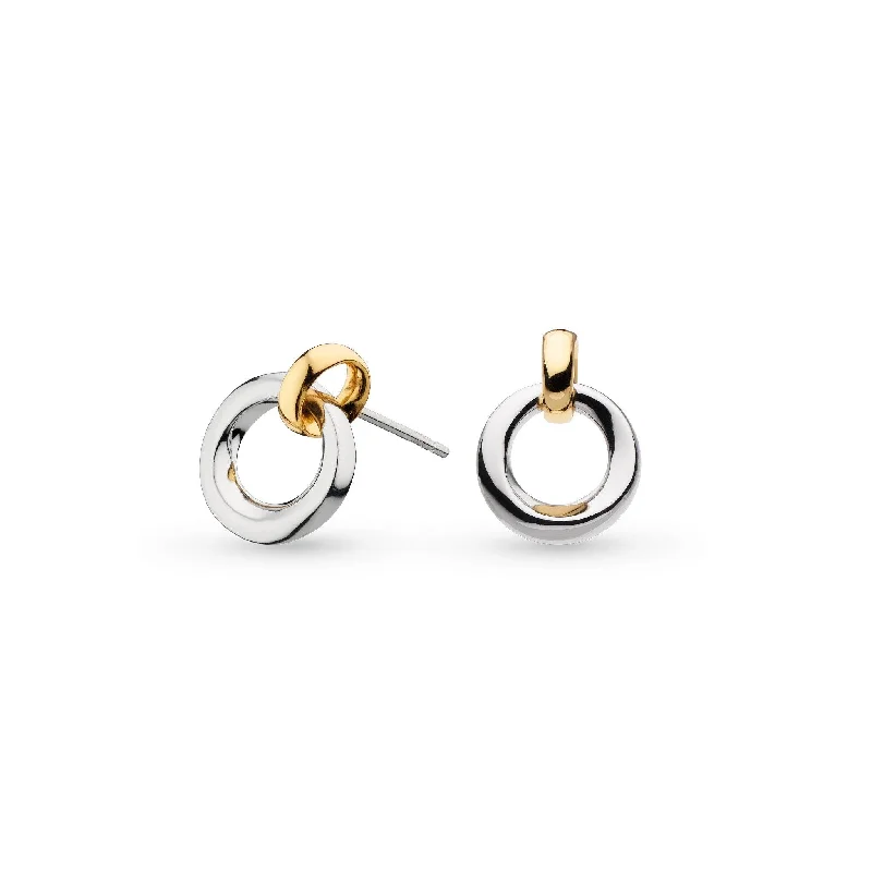 Kit Heath Gold Silver Bevel Cirque Link Stud Earrings