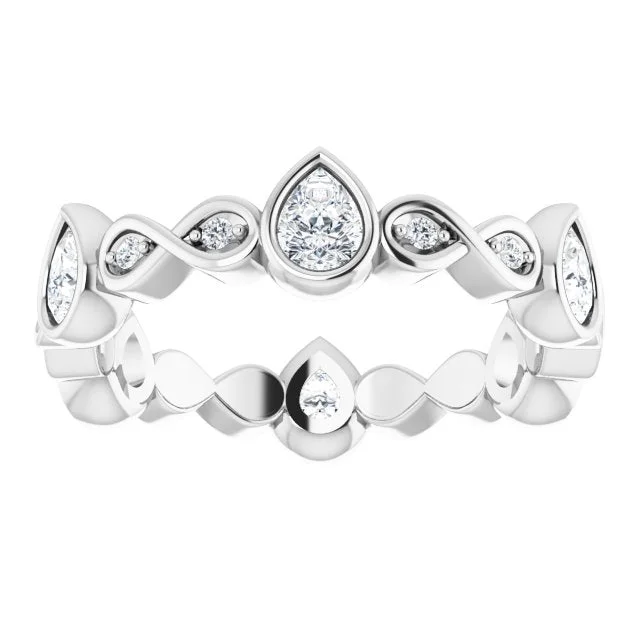 1.36 ct. Bezel Set Pear And Round Diamond Eternity Band