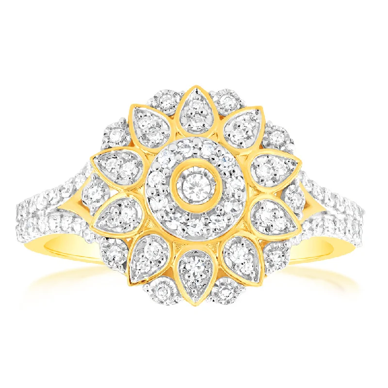 1/ 2 Carat Luminesce Lab Grown Diamond Ring In 9ct Yellow Gold