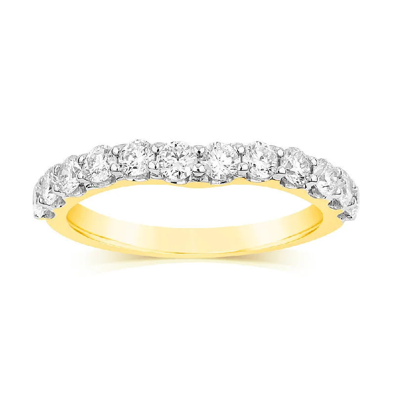 Luminesce Lab Grown 1.5 Carat Diamond Eternity Curve Ring in 18ct Yellow Gold