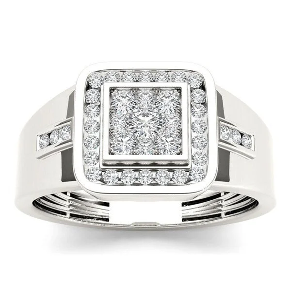 De Couer 10k White Gold 1/2ct TDW Diamond Men's Ring