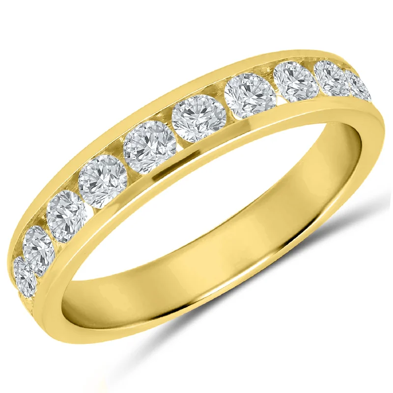 Yellow gold diamond channel-set anniversary band, 1.0ctw