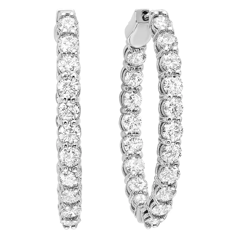 Inside Out Diamond Oval Hoop Earrings- 2.00 twt.