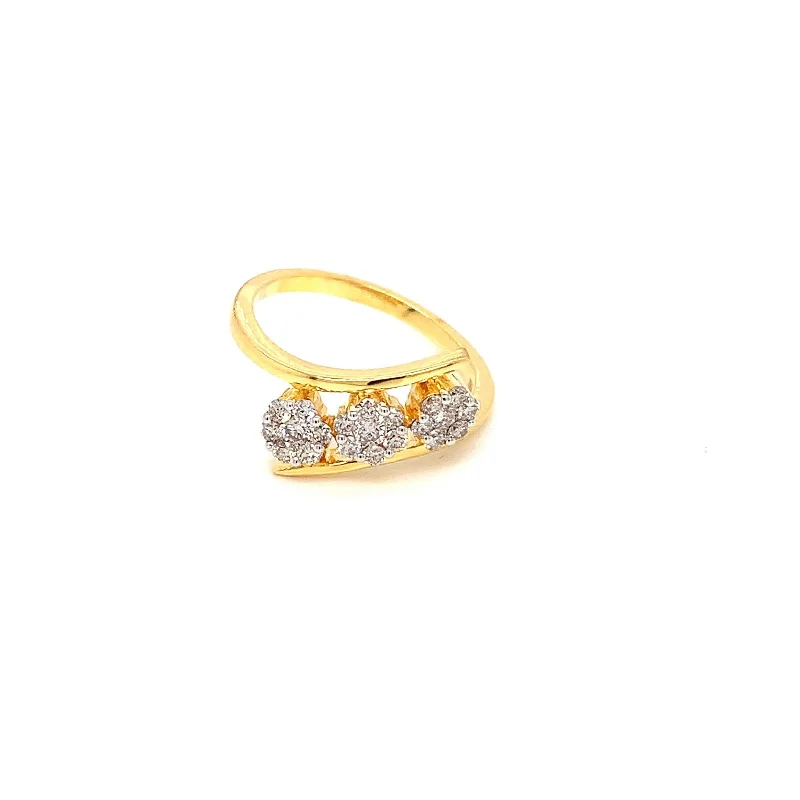 18K YG Pressure Set Diamond Ring-1pc