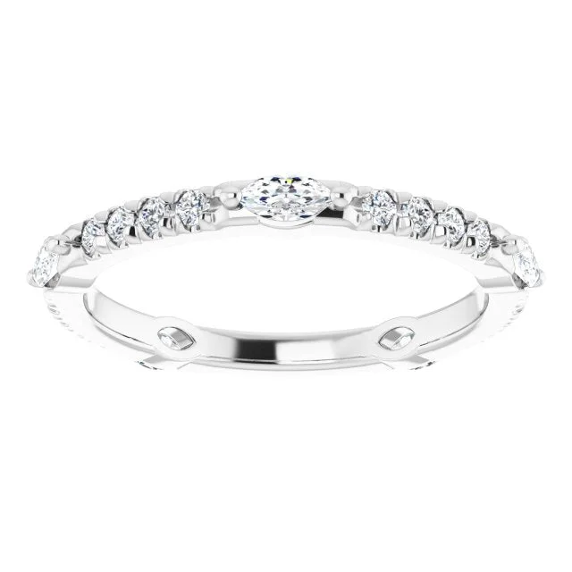 0.80 ct. Prong Set  Marquise & Round Diamond Eternity Band