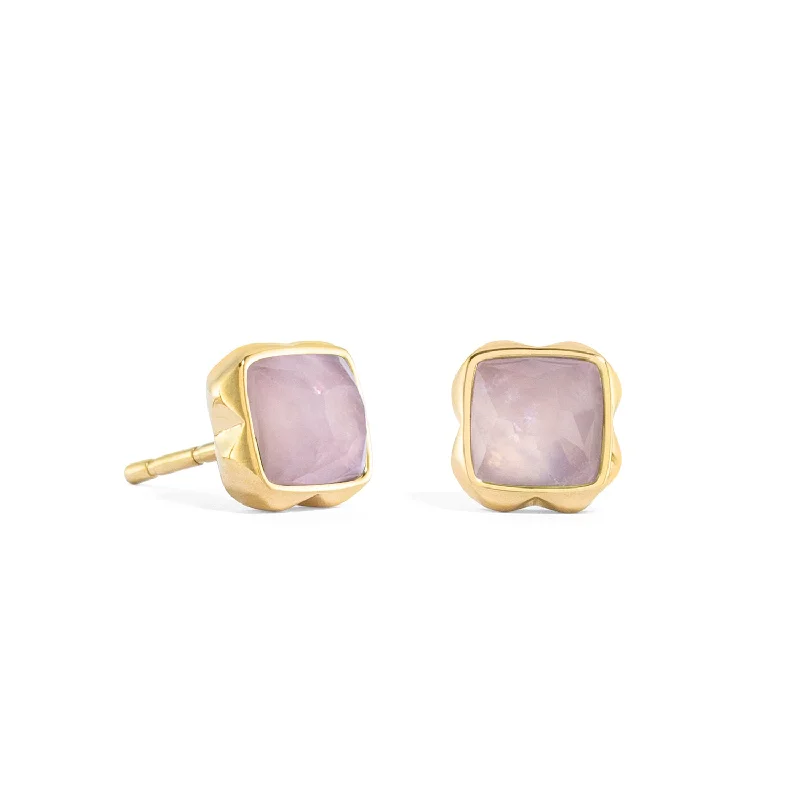 Coeur De Lion Gold October Birthstone Rose Quartz Earrings