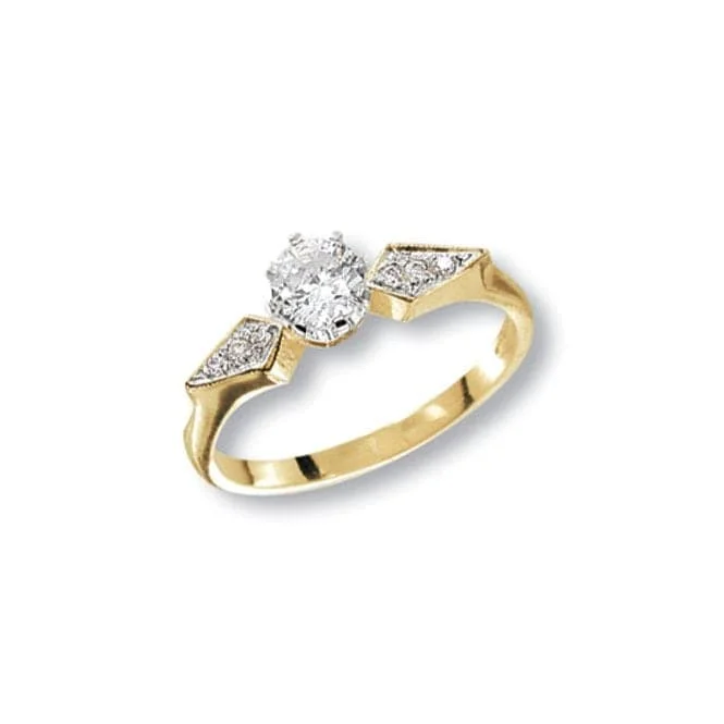 9ct Yellow Gold Ladies Zirconia Ring RN409