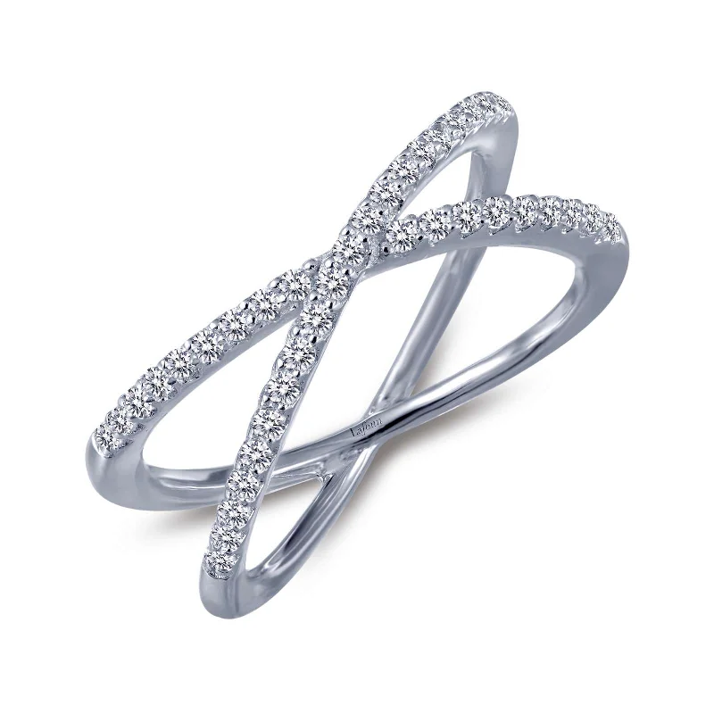 Lafonn Simulated Diamond Crossover Ring R0173CLP