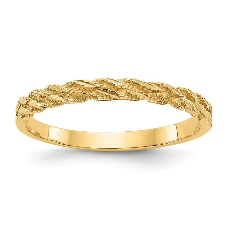 10k Yellow Gold Diamond-cut Rope Ring