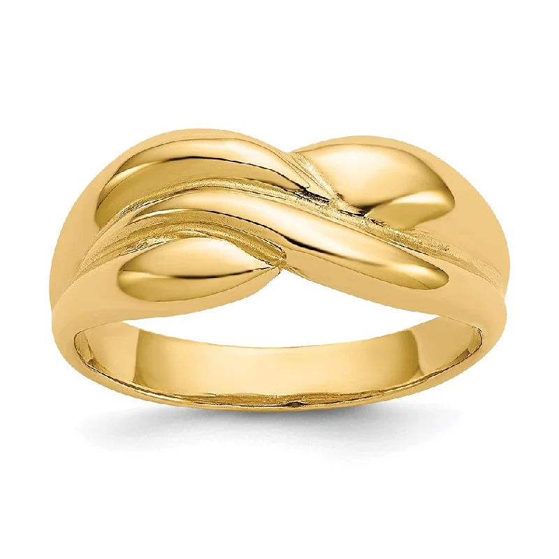 10k Yellow Gold Polished Twisted Dome Ring