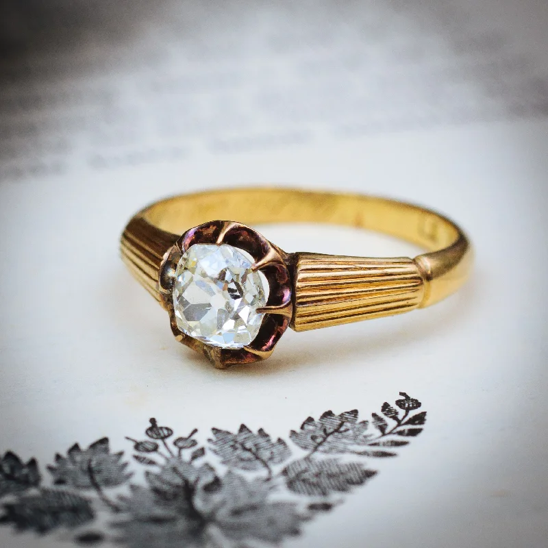 Captivating Antique Cushion-cut Diamond Solitaire Engagement Ring