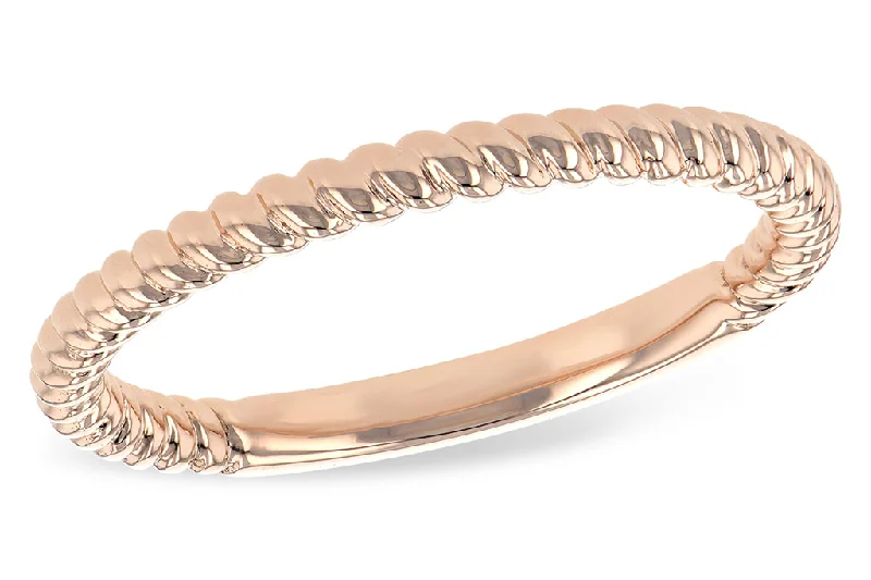 14K Rose Gold Twist Wedding Band Ring