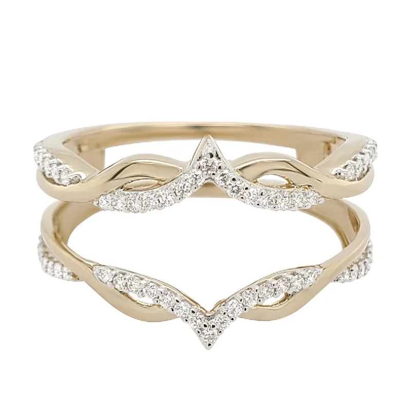 Chevron Twist Diamond Ring Guard