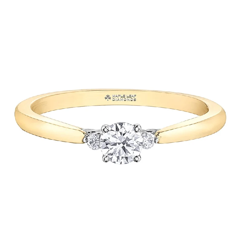 Round Canadian Diamond Solitaire with Accents