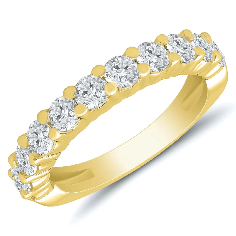 Yellow gold diamond anniversary band, 1.0ctw