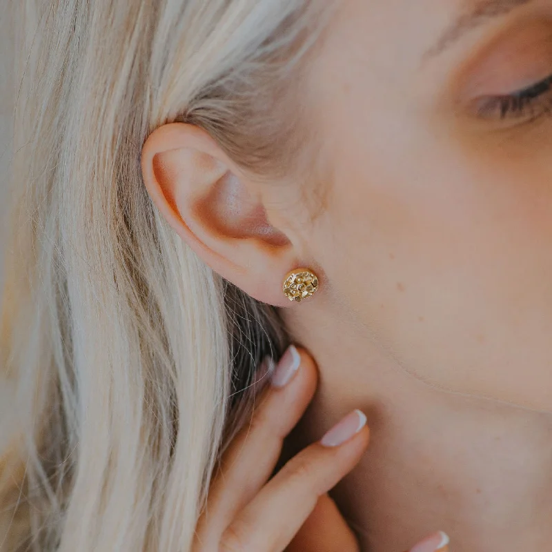 Dainty London 9ct Gold Hemera Stud Earrings