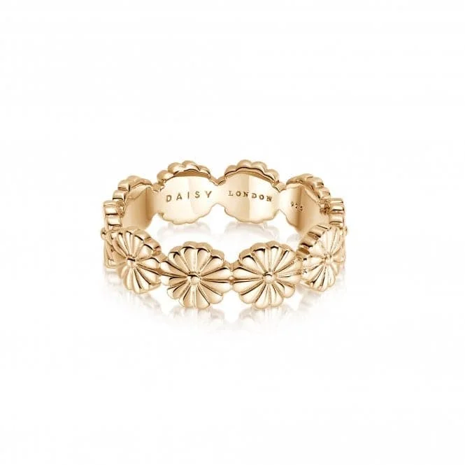 Daisy Crown Band 18ct Gold Plated Ring DR02_GP