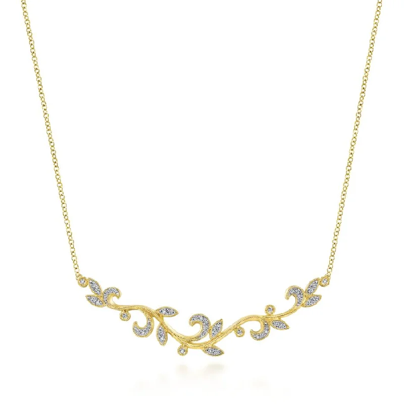 Diamond Vine Necklace in Gold