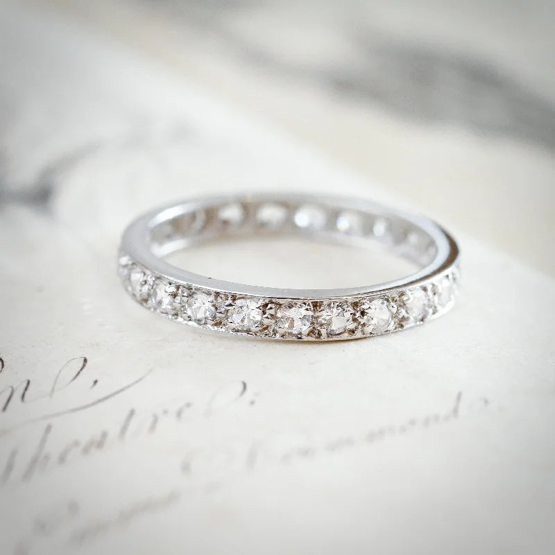 Vintage Size 'R' White Gold & Paste Full Eternity Ring