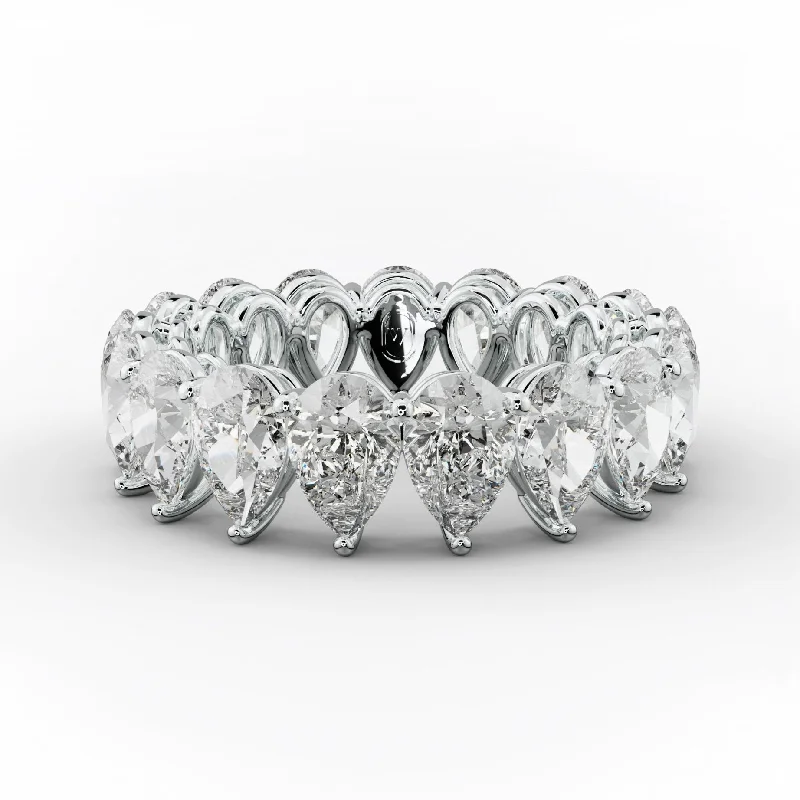 6.0 Carat Pear Shape Diamond Eternity Band Shared Prong