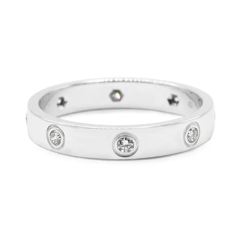 Cartier 3.6mm Love Ring, 8 Diamonds Size 57 - 18ct White Gold